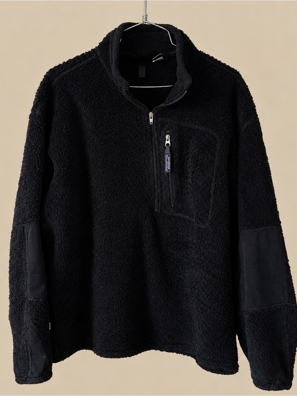 Granola Girl 90s Vintage Patagonia Black 1/2 Zip Fleece XL